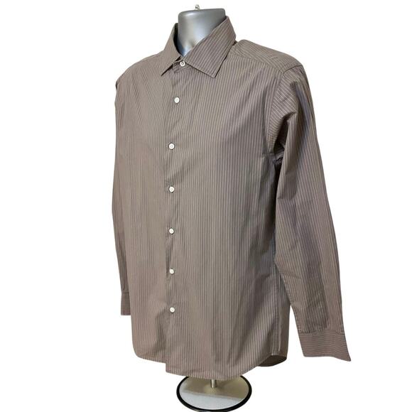 Steve & Barry’s Button Down Bundle Size M Classic Striped Brown Aqua Casual - Picture 11 of 16